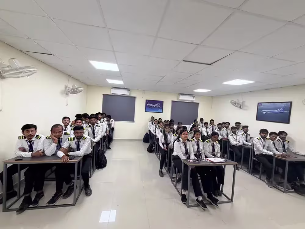 Aircraft Engineering Classroom Equipped with LED Projector at IIAE Pune